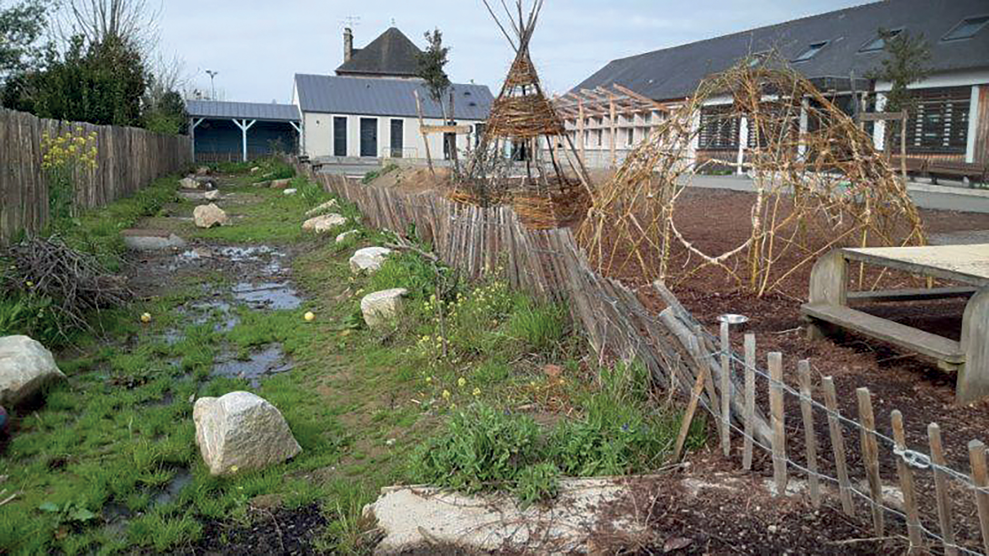 aménagement giep à Lancieux 22 : l’eau au cœur de la renaturation d’une cour d’école