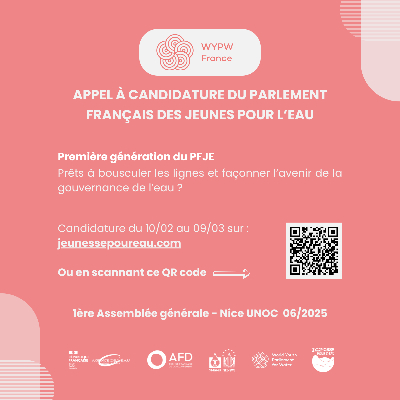 informations de l'appel à candidatures du parlement français des jeunes pour l'eau