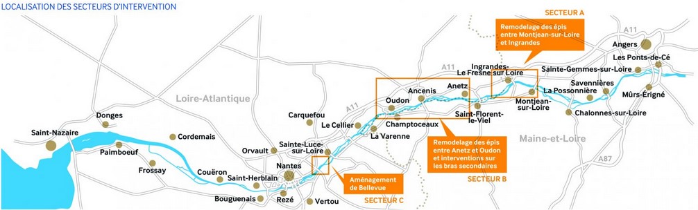 carte sur la localisation des secteurs d'intervention