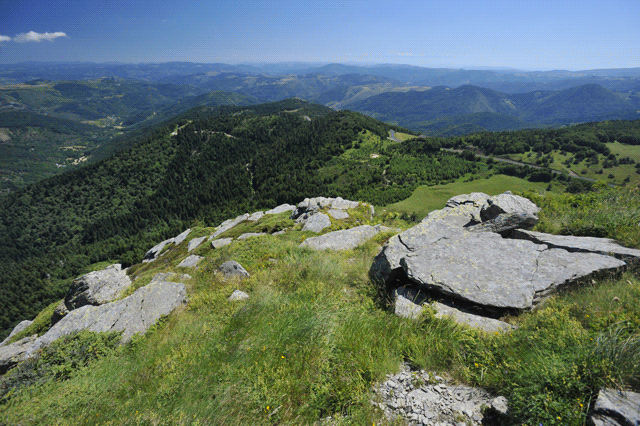 Photo de la vue Nord-Est prise au sommet du Mont Gerbier-de-Jonc